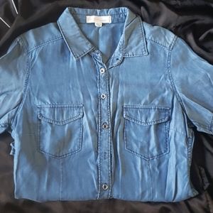 Denim Button Down fitted shirt